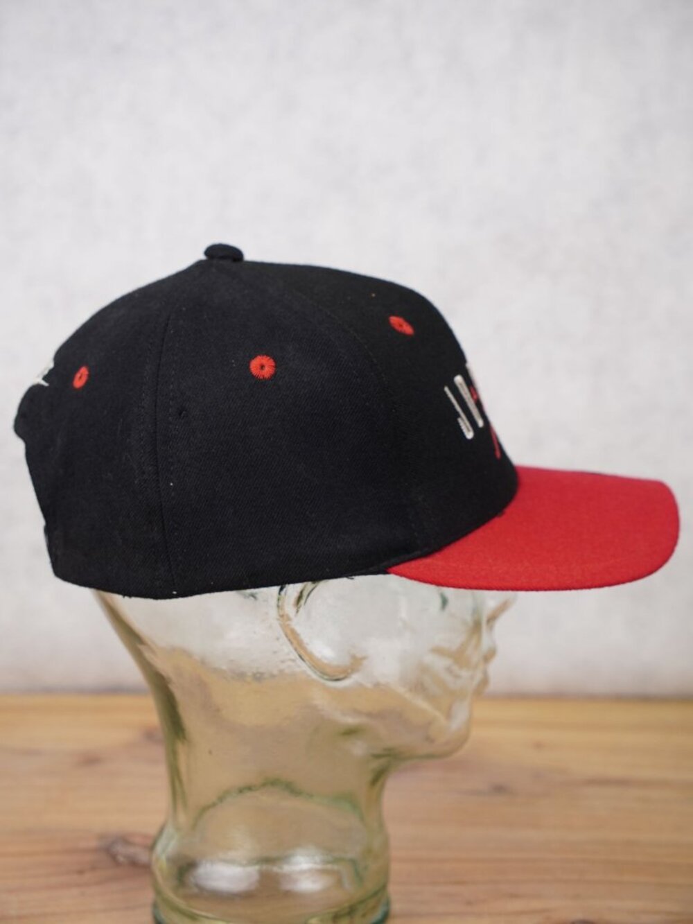 VTG Nike Air Jordan Wool Black Red Snapback Cap Jumpman Embroidered Signature - Picture 5 of 15